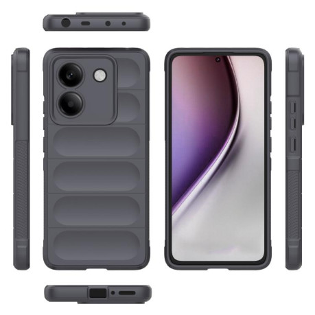 Силиконовый чехол Magic Flannel для Xiaomi Poco M7 Pro 5G - темно-серый