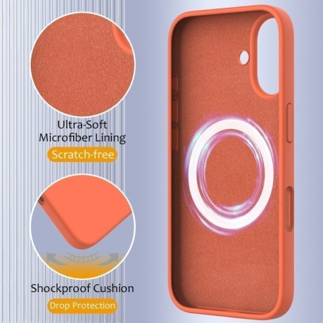 Силіконовий чохол Shockproof Silicone Magsafe для iPhone 16 Plus - рожевий