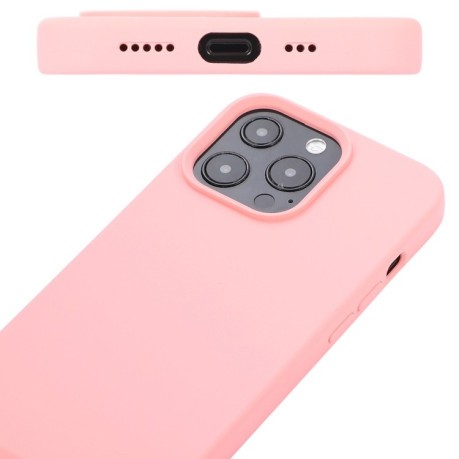 Силиконовый чехол Solid Color Liquid на  iPhone 14 Plus - светло-розовый