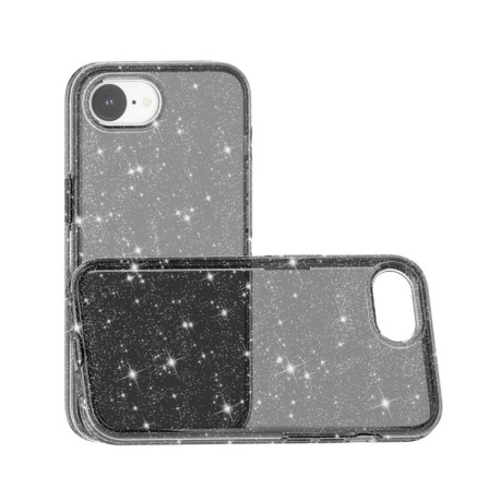 Противоударный чехол Terminator Style Glitter для iPhone 16e - черный