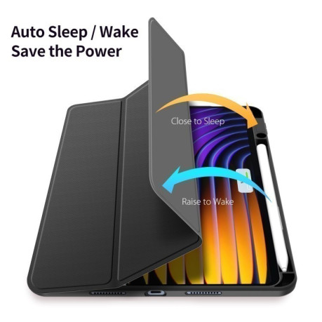 Противоударный чехол-книжка DUX DUCIS TOBY Series Antiskid Leather для Xiaomi Pad 7 / 7 Pro - черный