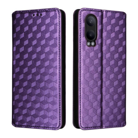 Чохол-книжка Cubic Grid Calf Texture для OnePlus Nord CE4 Lite - фіолетовий