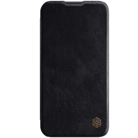 Кожаный чехол-книжка Nillkin Qin Series для iPhone 13 Pro Max - черный