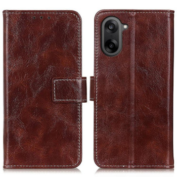 Чехол-книжка Magnetic Retro Crazy Horse Texture для OnePlus Nord CE5 / Ace 5 Racing — коричневый