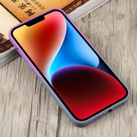 Противоударный чехол Liquid Silicone Full (Magsafe) для iPhone 15 - фиолетовый