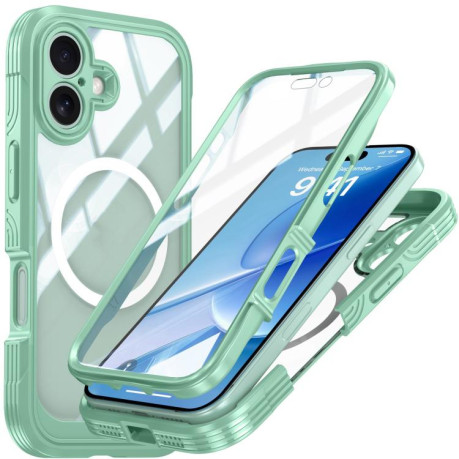 Двосторонний противоударный чехол Life Waterproof MagSafe Magnetic Rugged для iPhone 17 - зеленый