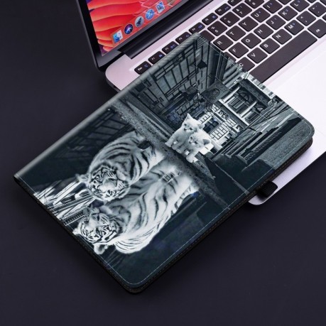 Чехол-книжка Crystal Texture Painted Leather для Xiaomi Pad 7 / Pad 7 Pro - Cat Reflection Tiger