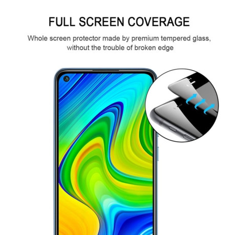 Защитное стекло 3D Full Glue Full Screen на Xiaomi Redmi Note 9 - черный