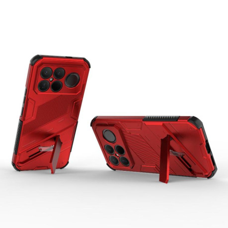 Противоударный чехол Punk Armor с подставкой на Xiaomi Redmi K90 Pro Max / Poco F8 Ultra — красный