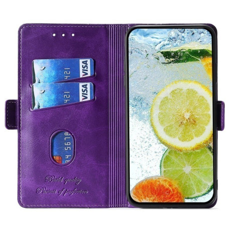 Чехол-книжка Contrast Color для OPPO A3/A3x/A40m - Purple + Rose Red