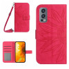 Чохол-книжка Skin Feel Sun Flower для OnePlus Nord 2T - пурпурно-червоний