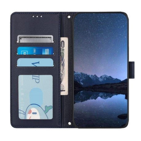 Чехол-книжка Cat Embossing Pattern на Realme GT 7 Pro 5G - синий