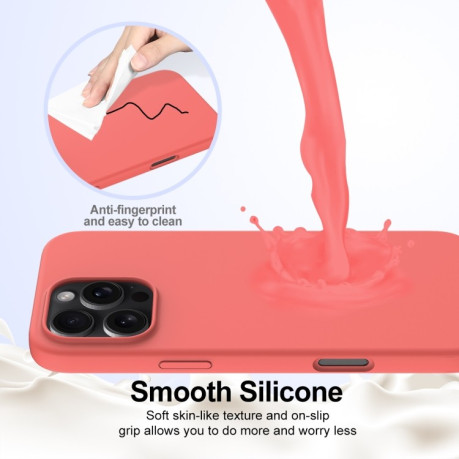 Силіконовий чохол Shockproof Silicone Magsafe для iPhone 16 Pro Max - оранжево-рожевий