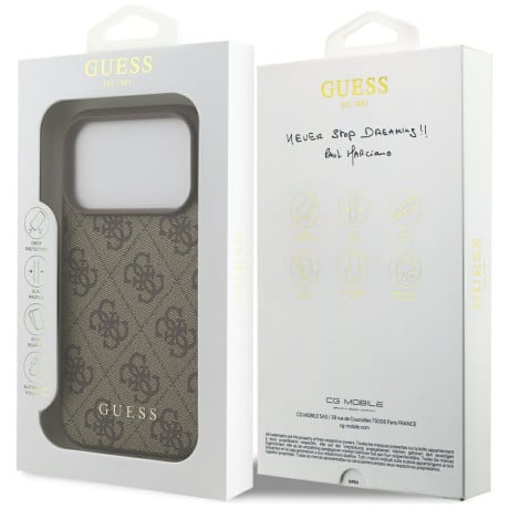Оригінальний чохол Guess 4G Classic на iPhone 17 Pro - Brown