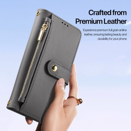 Чехол-книжка DUX DUCIS Lawa Series 2 in 1 Wallet Zipper Detachable MagSafe на iPhone 16 Pro Max - серый