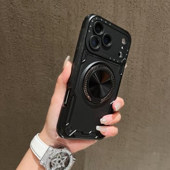 Противоударный чехол Three-core с подстаавкой 360 Rotation Magnetic на iPhone 17 Pro Max - черный