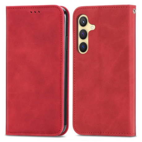 Чохол-книжка Retro Skin Feel Business Magnetic  для Samsung Galaxy S25+ 5G - червоний