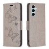 Чехол-книжка Butterflies Pattern для Samsung Galaxy M14 5G - серый