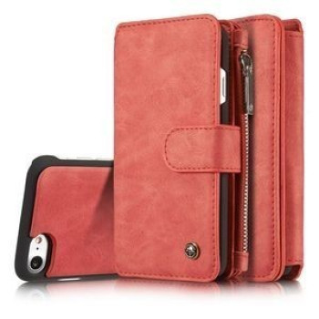 Кожаный Чехол Кошелек CaseMe Wallet Красный для iPhone SE 3/2 2022/2020/8/7