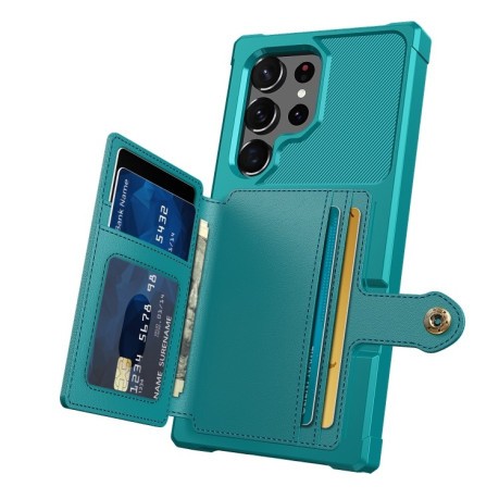 Протиударний чохол Magnetic Wallet Card для Samsung Galaxy S23 Ultra 5G - зелений
