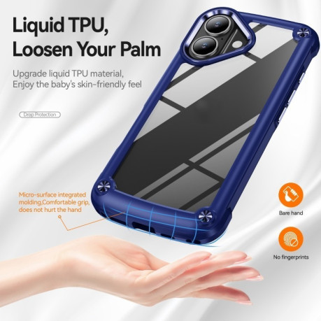 Противоударный чехол Lens Protection на iPhone 16 Plus - синий