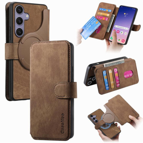 Чохол-книжка CaseNeo MagSafe RFID Anti-theft Retro Leather для Samsung Galaxy S25+ 5G - коричневий