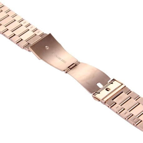 Ремешок из нержавеющей стали Butterfly Buckle 3 Beads на Apple Watch 42/44mm - розовое золото