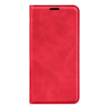 Чохол-книжка у стилі Retro з м'яким покриттям Skin Feel і діловим дизайном для OPPO Reno15 F 5G — червоний