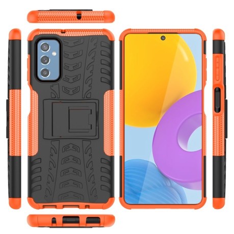 Противоударный чехол Tire Texture на Samsung Galaxy M52 5G - оранжевый