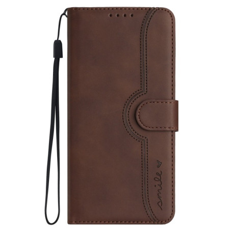 Чехол-книжка Skin Feel Heart Amile для Vivo Y53s 4G/Y51a/Y33 4G - коричневый