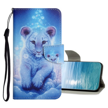 Чехол-книжка Colored Drawing Pattern для Xiaomi Poco C40/Redmi 10c - Little Leopard