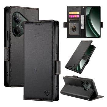 Чохол-книжка Side Buckle Magnetic Frosted Leather для Realme GT 6 Global/ Realme GT 6 4G - чорний