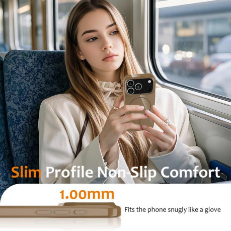 Противоударный чехол Glossy TPU Shockproof MagSafe на iPhone 17 Pro - золотой