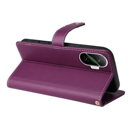 Чехол-книжка Six Card Slots Buckle Leather with Lanyard на на Xiaomi Poco F7 / Xiaomi Redmi Turbo 4 Pro - фиолетовый
