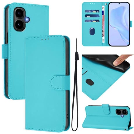 Чехол-книжка с мягким покрытием (Skin Feel) со шнурком на Infinix Smart 10 4G - синий