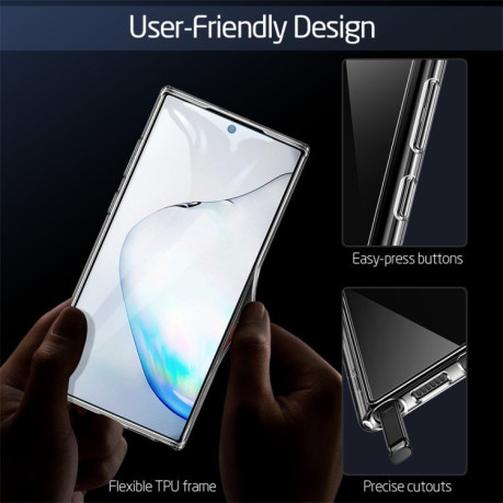 Стеклянный чехол ESR Ice Shield Series на Samsung Galaxy Note 10+Plus- прозрачный