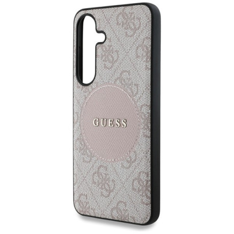 Оригінальний чохол Guess 4G Round Patch Classic Logo MagSafe для Samsung Galaxy S25 Plus - Pink