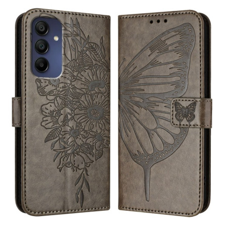 Чохол-книжка Embossed Butterfly для Samsung Galaxy A16 5G - сірий