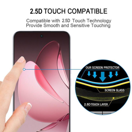 Защитное стекло 9H HD 3D Curved Edge (Full Glue) для OPPO Reno13 Pro Global - черное