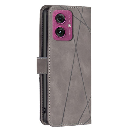 Чохол-книжка Rhombus Texture для Motorola Moto G55 - сірий