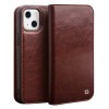 Кожаный чехол-книжка QIALINO Classic Case для iPhone 14 Plus - коричневый