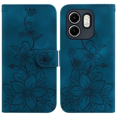 Чехол-книжка Lily Embossed Leather для Infinix Hot 50i / Smart 9 - синий