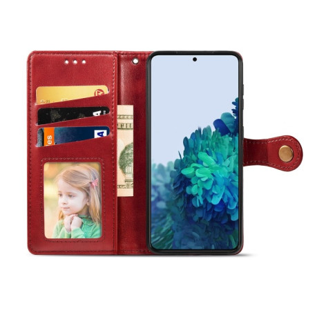 Чохол-книжка Retro Solid Color Samsung Galaxy S22 5G - червоний