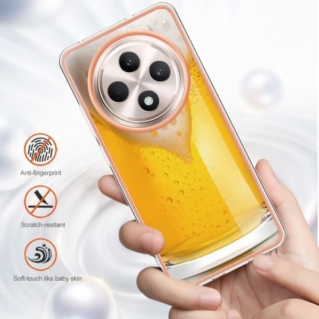 Противоударный чехол Electroplating IMD для OPPO Reno12 F/12 FS 5G - Beer