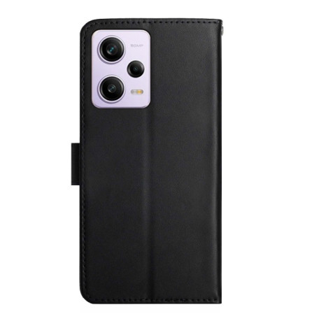 Кожаный чехол-книжка Genuine Leather Fingerprint-proof для Xiaomi Redmi Note 12 Pro 5G/Poco X5 Pro - черный