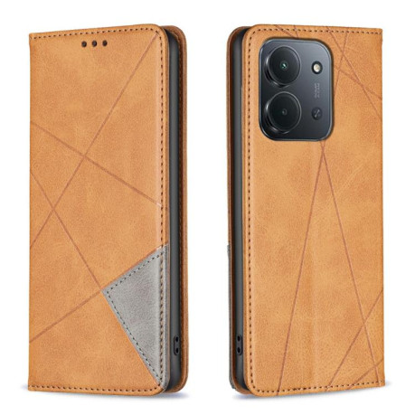 Чехол-книжка Rhombus Texture на Xiaomi Redmi 15C 5G / 4G EU 173mm - желтый