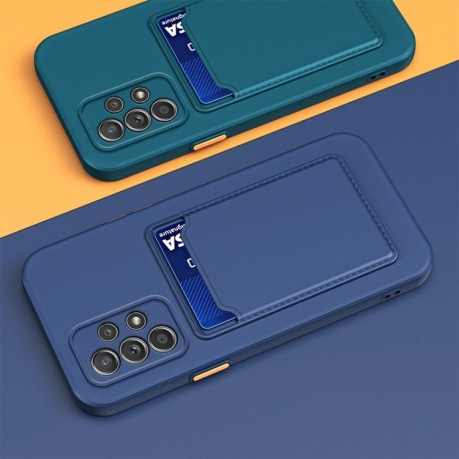 Противоударный чехол Card Slot Design для Samsung Galaxy A13 4G  - синий