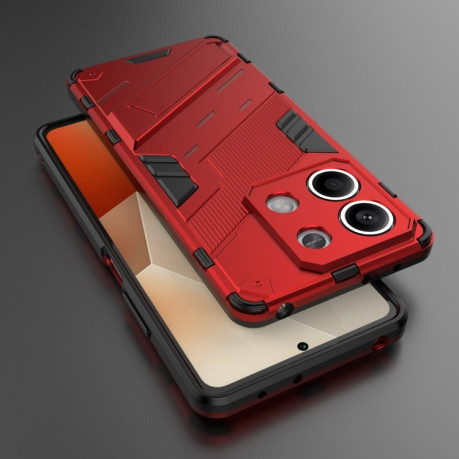 Противоударный чехол Punk Armor для Xiaomi Redmi Note 13 - красный