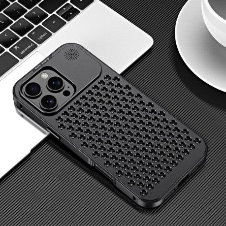 Противоударный чехол R-JUST RJ58 Aromatherapy Metal Cooling для iPhone 16 Pro Max - черный