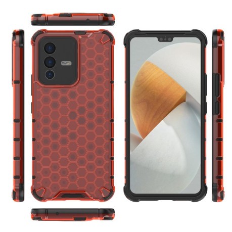 Противоударный чехол Honeycomb на Vivo S12 / V23 5G - красный